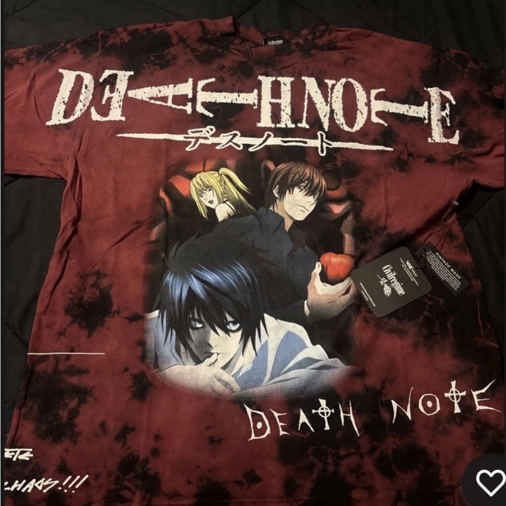 Civil Regime Death Note Anime Graphic Tee - Red Black Tie-Dye